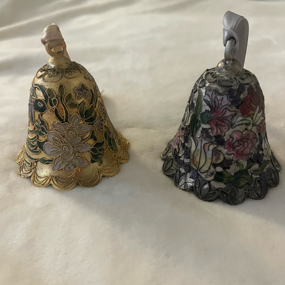 Floral Decorative Bells Set Vintage